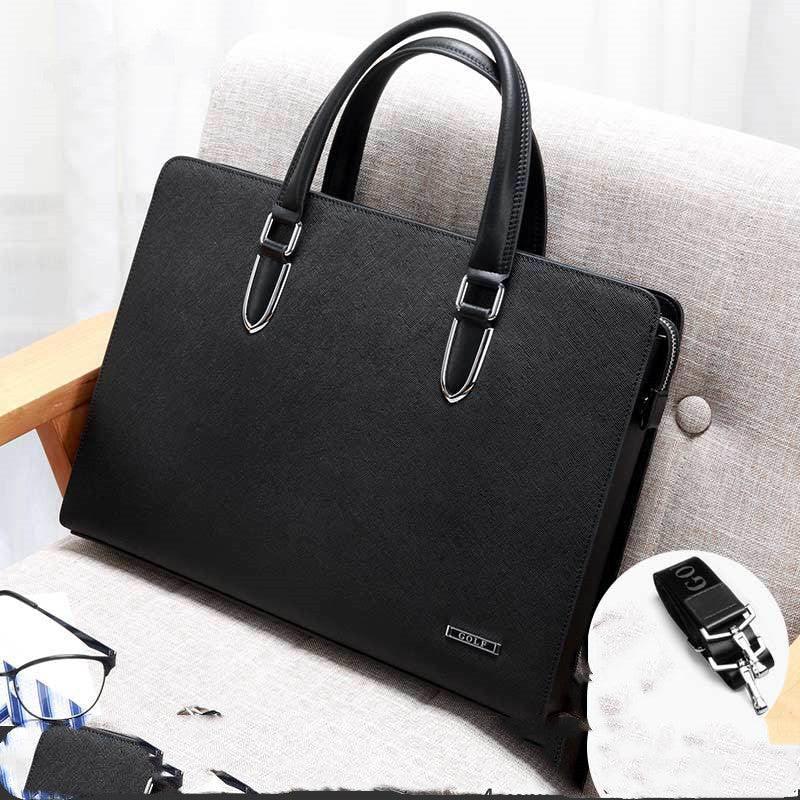 Men's Business Casual Men Cross Section Briefcase Bag Handbag Leather Shoulder Bag Large Men - melvincucci