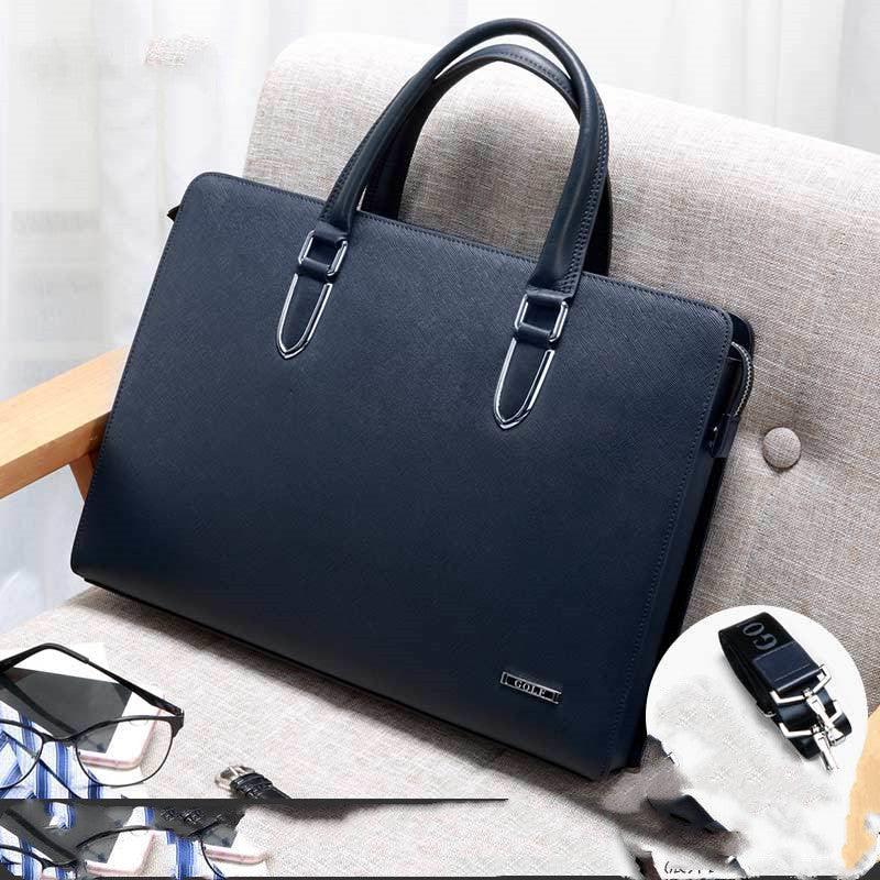 Men's Business Casual Men Cross Section Briefcase Bag Handbag Leather Shoulder Bag Large Men - melvincucci
