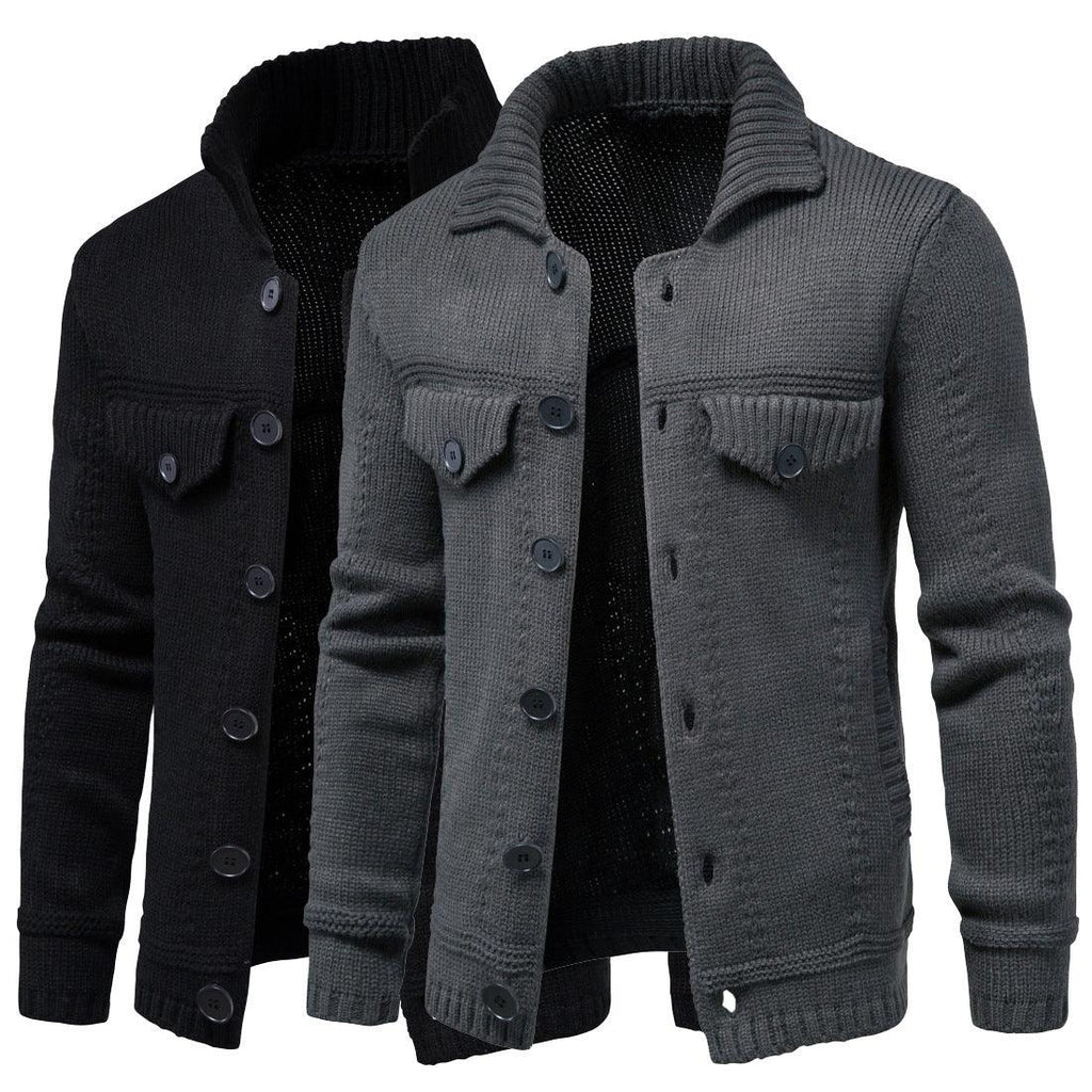 Men's Casual Knitwear Lapel Tooling Cardigan Sweater - melvincucci