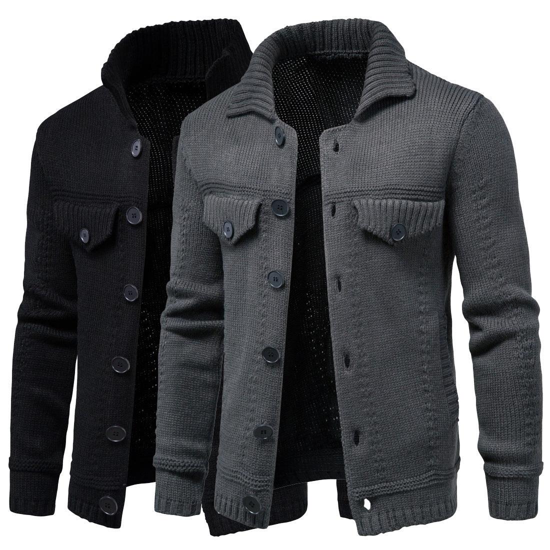 Men's Casual Knitwear Lapel Tooling Cardigan Sweater - melvincucci