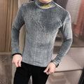 Men's Half High Collar Casual T Shirt Men's Knitwear Bottoming Shirt - melvincucci