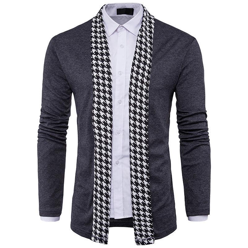 Men's Houndstooth Casual Knitwear Plus Size - melvincucci