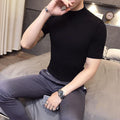 Men's Knitwear Half High Neck Youth Half Sleeve T-shirt - melvincucci