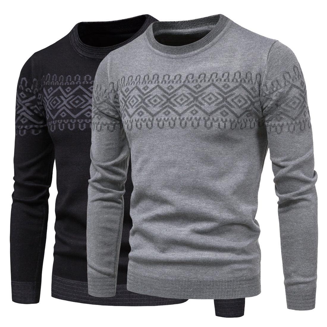 Men's Knitwear Men's Round Neck Long Sleeve Fashion Sweater Base - melvincucci