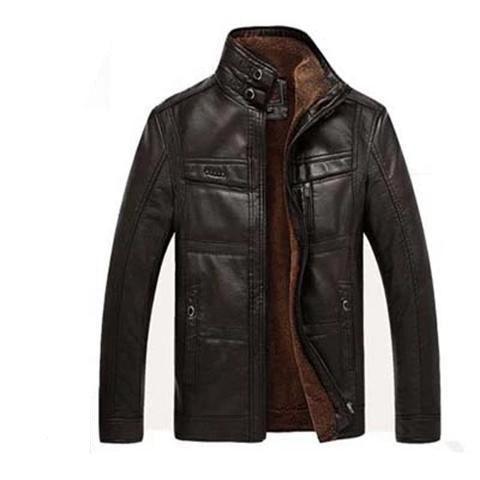 Men's Leather Jackets For Winter Jacket Men And Coats Leather Male Coat For Brand Men's Oblique Zipper Winter Down Biker Jacket - melvincucci