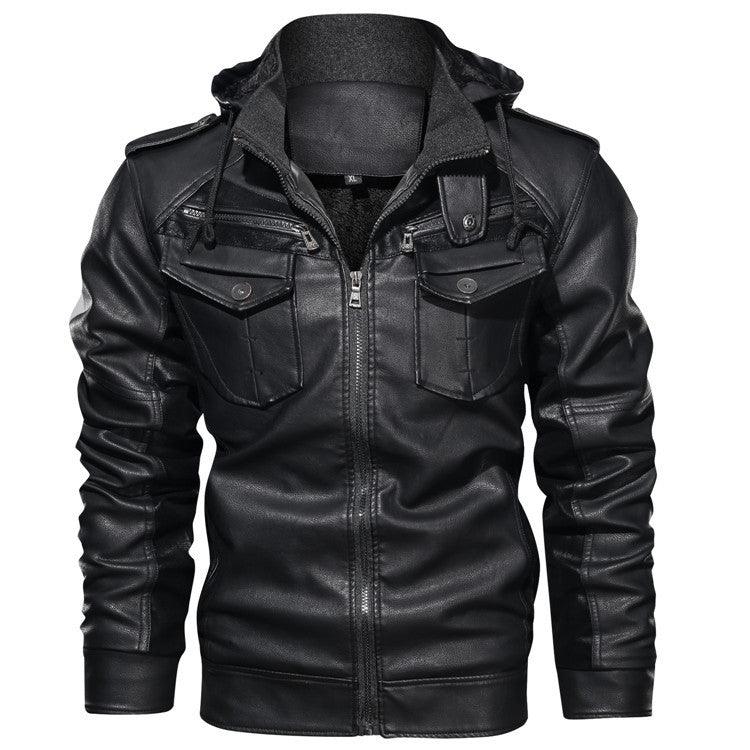 Men's leather short locomotive leather - melvincucci