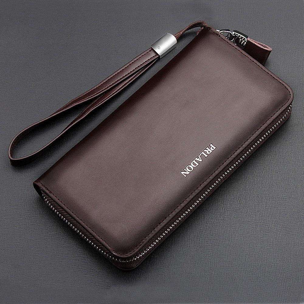 Men's long zipper leather handbag men wallet - melvincucci
