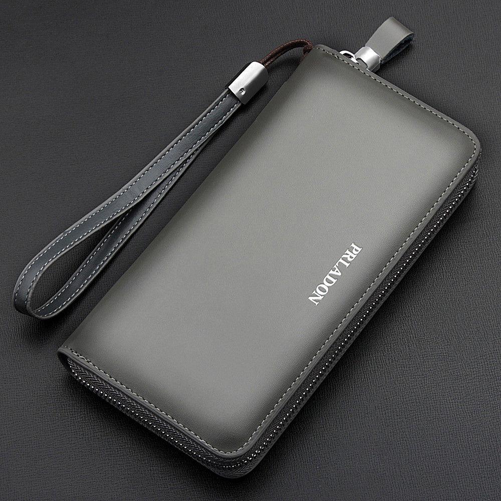 Men's long zipper leather handbag men wallet - melvincucci