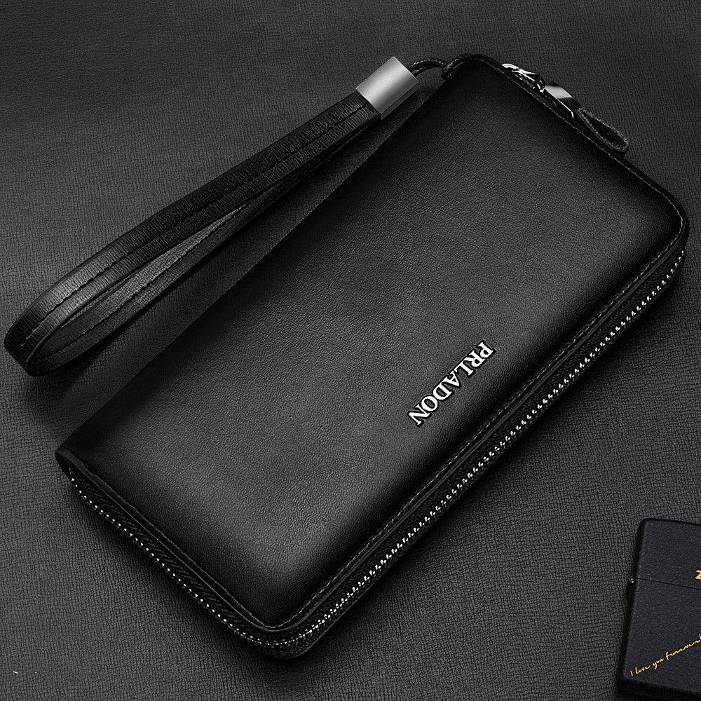 Men's long zipper leather handbag men wallet - melvincucci
