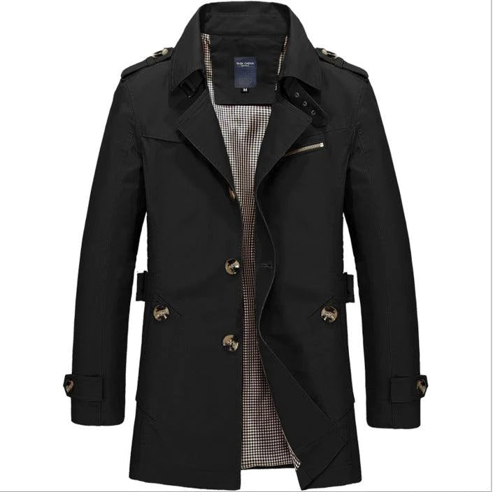 Men's Mid-Length Cotton Washed Plus Size Jacket - melvincucci