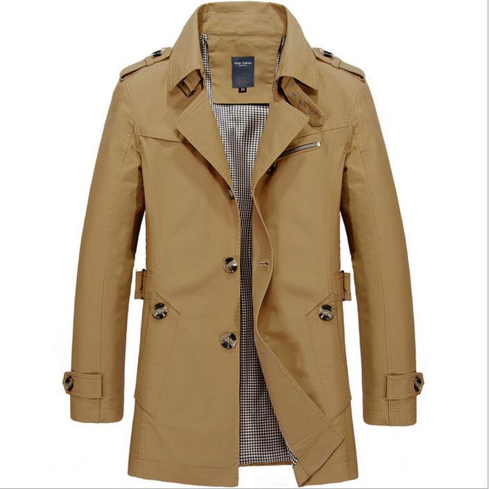 Men's Mid-Length Cotton Washed Plus Size Jacket - melvincucci
