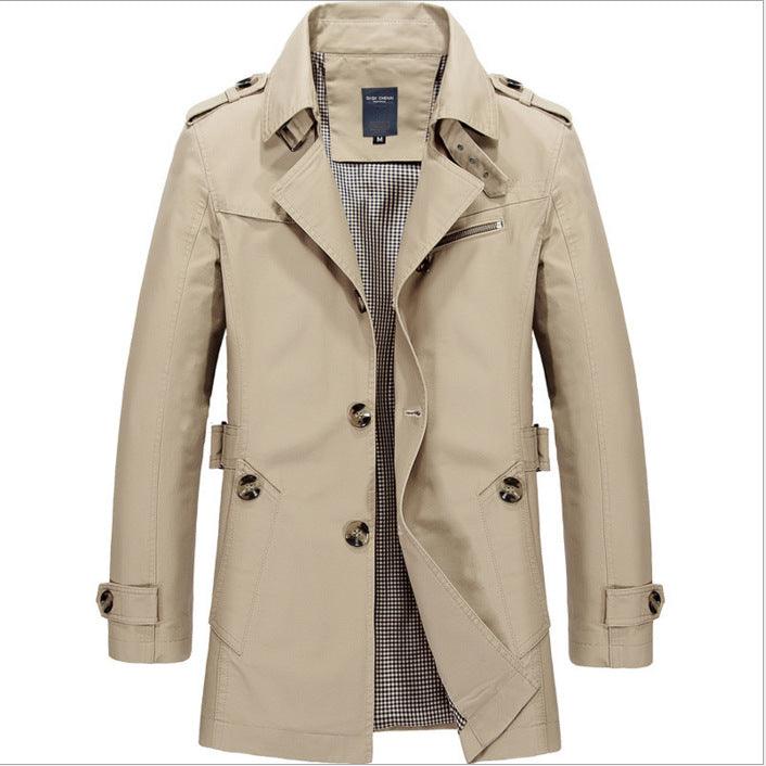 Men's Mid-Length Cotton Washed Plus Size Jacket - melvincucci