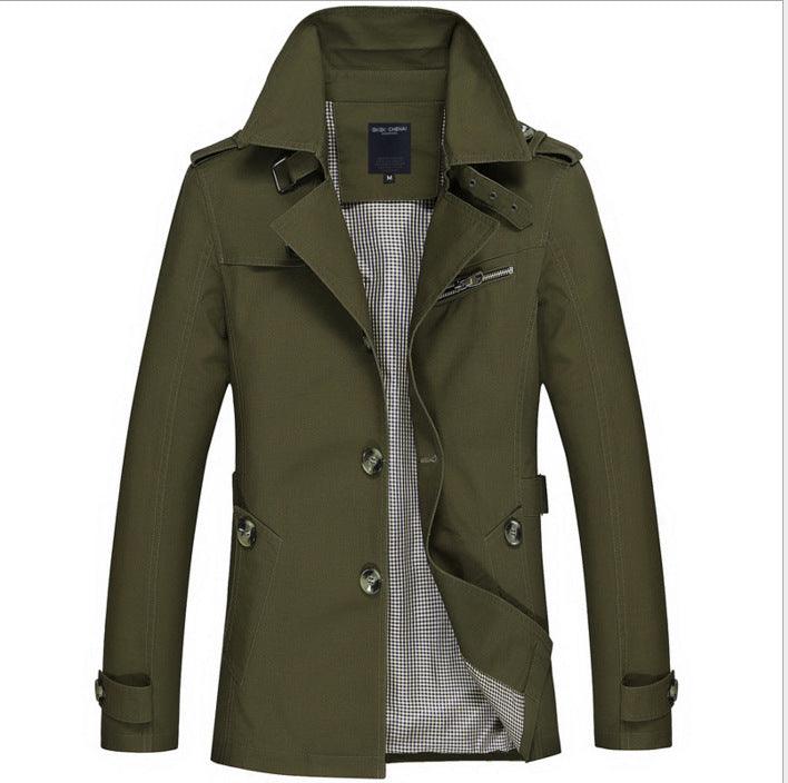 Men's Mid-Length Cotton Washed Plus Size Jacket - melvincucci
