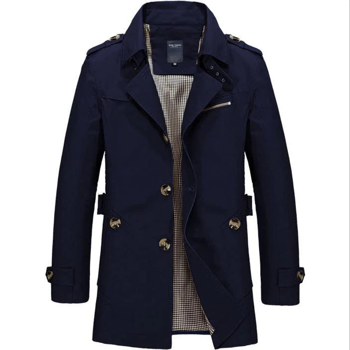 Men's Mid-Length Cotton Washed Plus Size Jacket - melvincucci