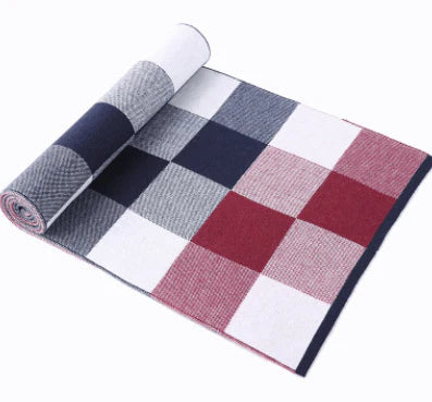 Men's scarf wool plaid scarf scarf winter scarf processing wholesale gift ladies knitting stitching - melvincucci