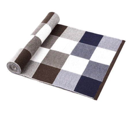 Men's scarf wool plaid scarf scarf winter scarf processing wholesale gift ladies knitting stitching - melvincucci