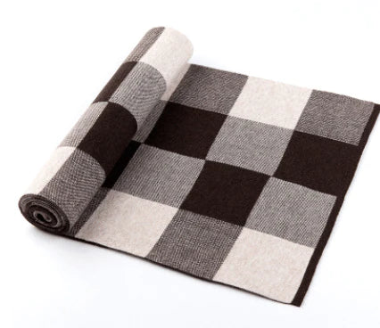 Men's scarf wool plaid scarf scarf winter scarf processing wholesale gift ladies knitting stitching - melvincucci