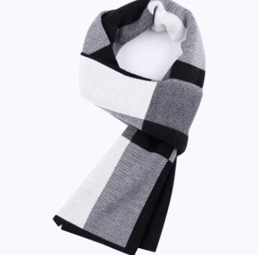 Men's scarf wool plaid scarf scarf winter scarf processing wholesale gift ladies knitting stitching - melvincucci