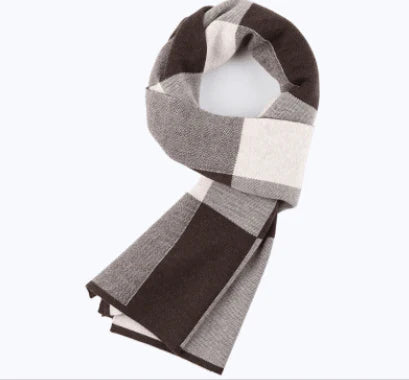Men's scarf wool plaid scarf scarf winter scarf processing wholesale gift ladies knitting stitching - melvincucci