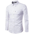 Men S Shirts Korean Men Slim Long Sleeve Dress Shirt - melvincucci