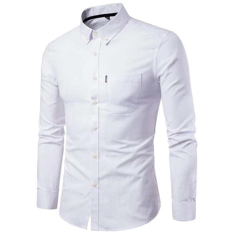 Men S Shirts Korean Men Slim Long Sleeve Dress Shirt - melvincucci
