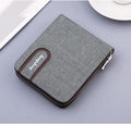 Men's Short Wallet Men Wallet Zipper Wallet Canvas Small Wallet Multi-function Dollar Multi-card Slot - melvincucci