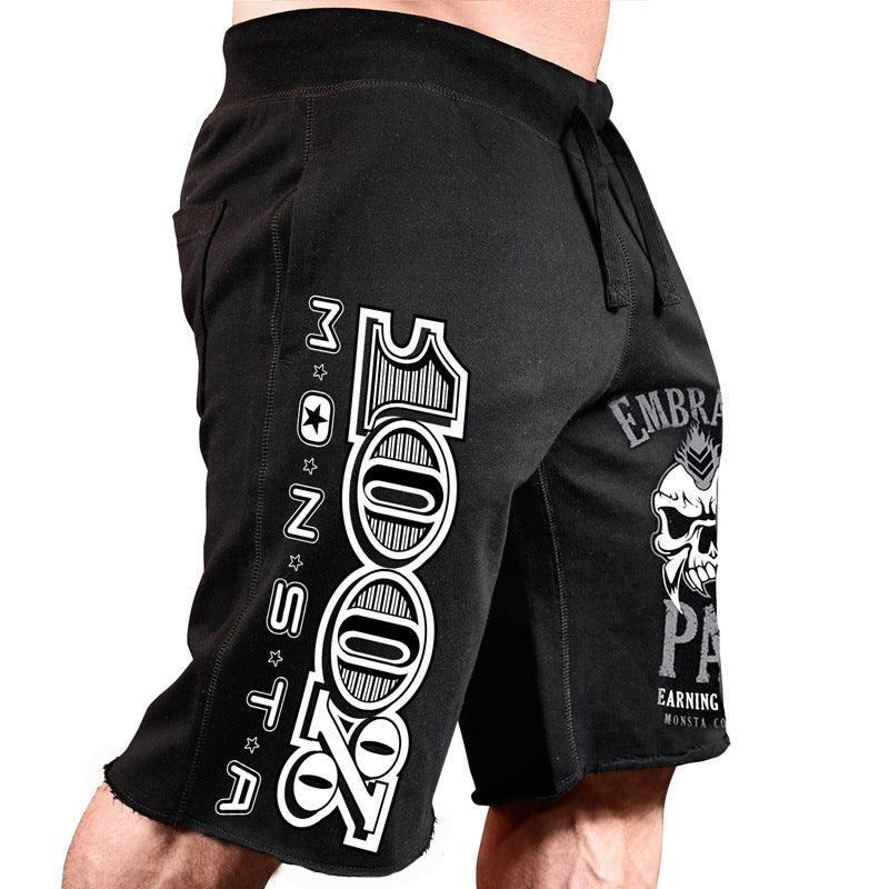 Men'S Shorts Casual Running Big Print Five-Point Pants Cotton Shorts Men - melvincucci