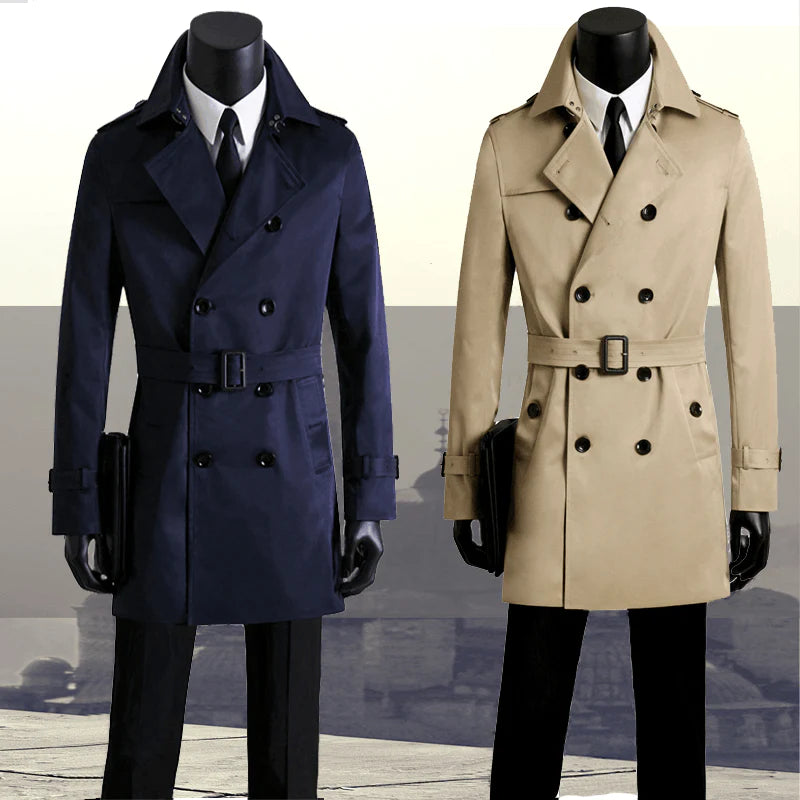 Men's slim long trench coat - melvincucci