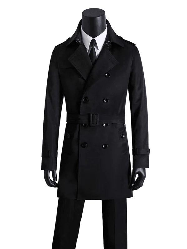 Men's slim long trench coat - melvincucci