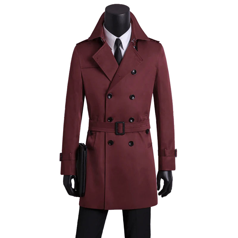Men's slim long trench coat - melvincucci
