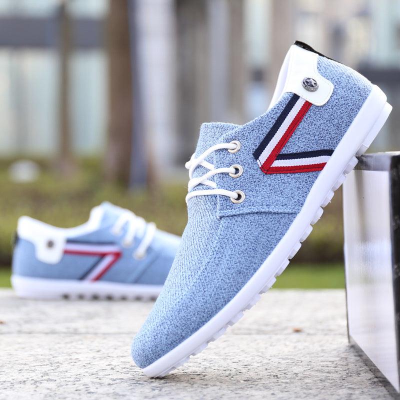Men'S Soft-Soled Canvas Shoes, Sports And Leisure Old Beijing Cloth Shoes, Peas Shoes - melvincucci