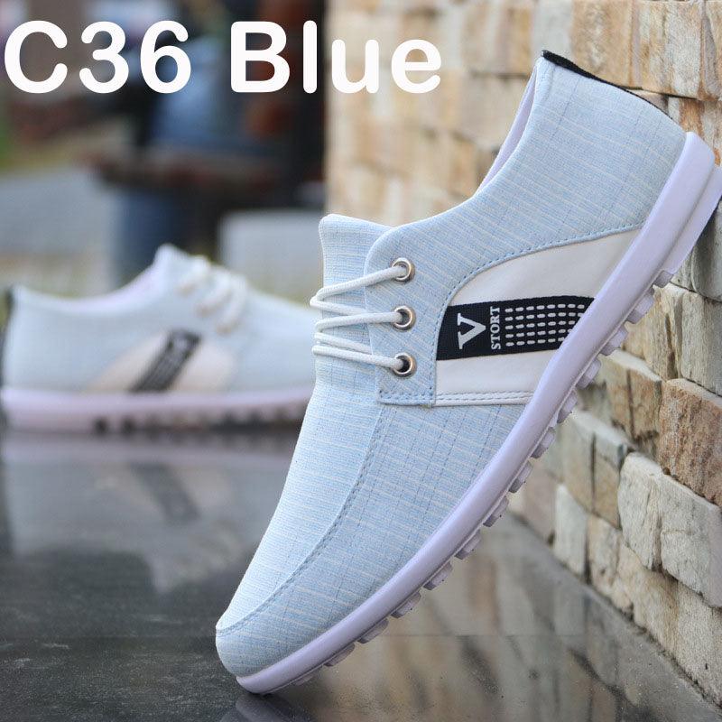 Men'S Soft-Soled Canvas Shoes, Sports And Leisure Old Beijing Cloth Shoes, Peas Shoes - melvincucci