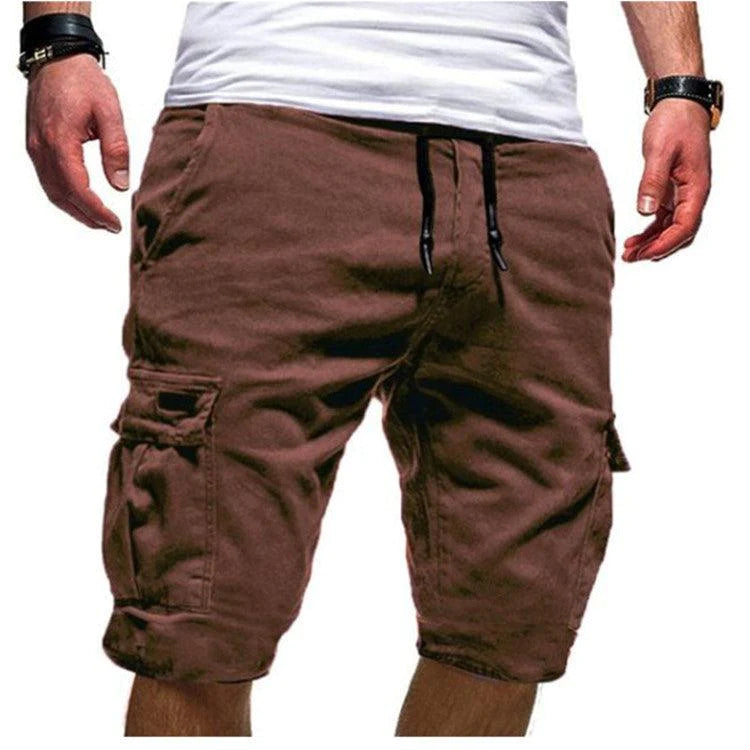 Men's Solid Color Sports Shorts Loose Tether Sports Casual Five-Point Pants Men - melvincucci