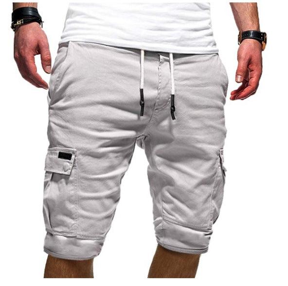 Men's Solid Color Sports Shorts Loose Tether Sports Casual Five-Point Pants Men - melvincucci