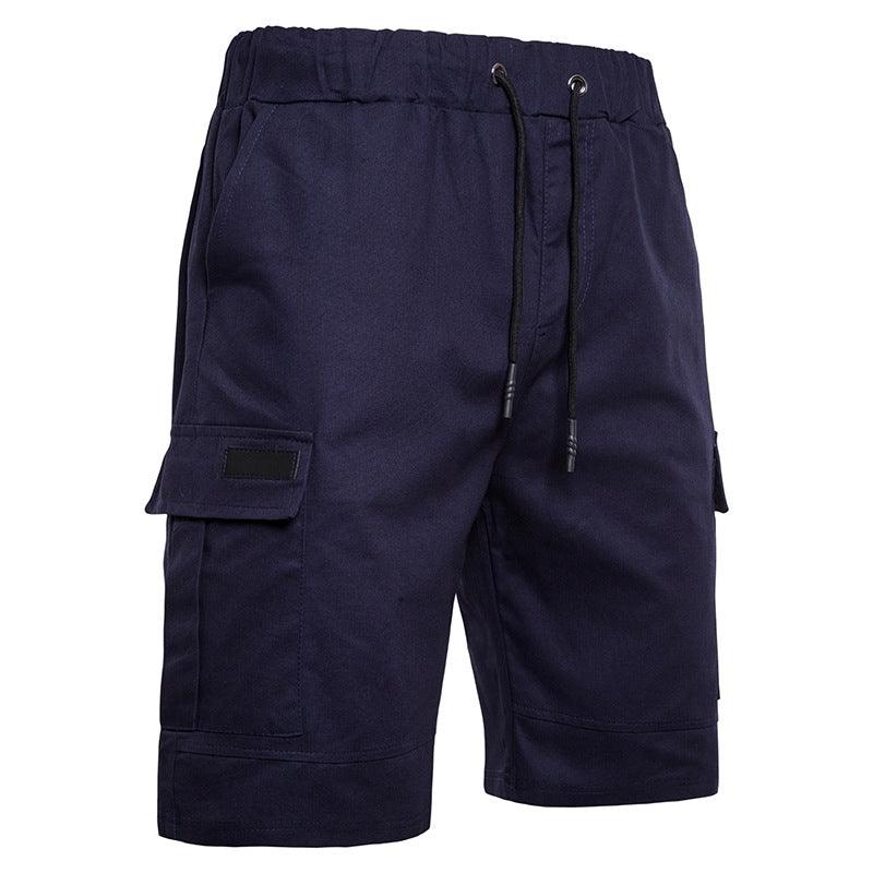 Men's Solid Color Sports Shorts Loose Tether Sports Casual Five-Point Pants Men - melvincucci