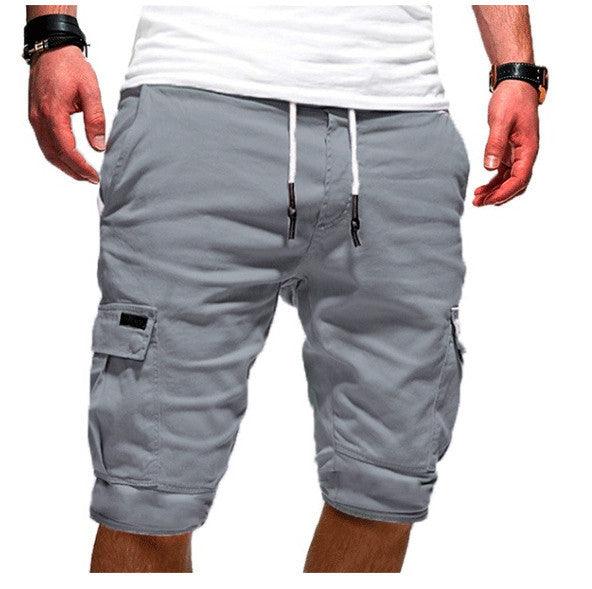 Men's Solid Color Sports Shorts Loose Tether Sports Casual Five-Point Pants Men - melvincucci
