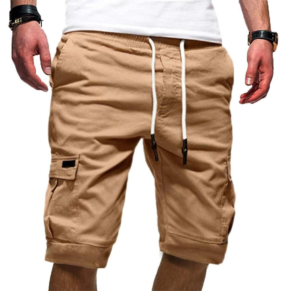Men's Solid Color Sports Shorts Loose Tether Sports Casual Five-Point Pants Men - melvincucci