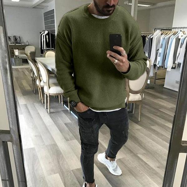 Men's solid color sweater knitwear - melvincucci