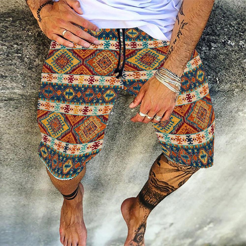 Men'S Spring And Summer New Shorts Skull Print Straight Beach Pants Men - melvincucci