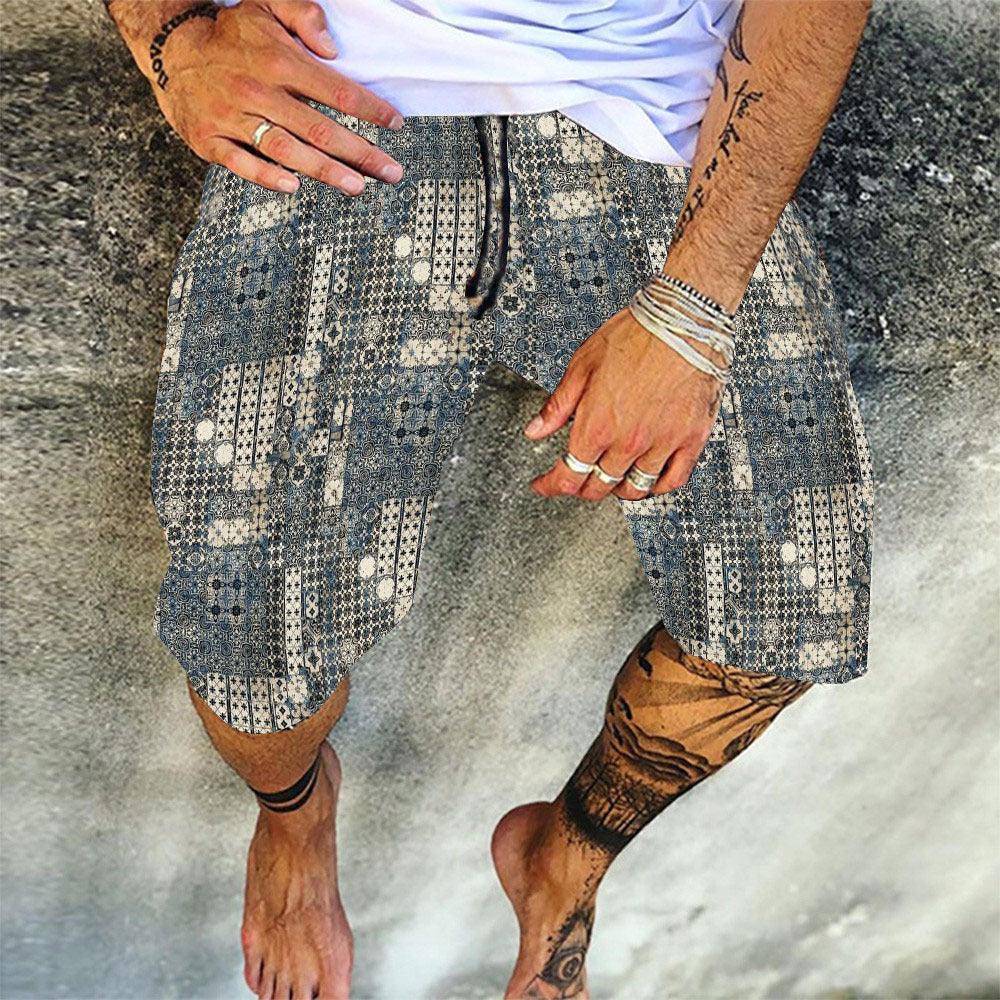Men'S Spring And Summer New Shorts Skull Print Straight Beach Pants Men - melvincucci