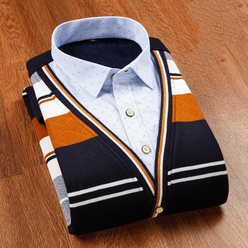 Men's thickened fake two knitwear - melvincucci