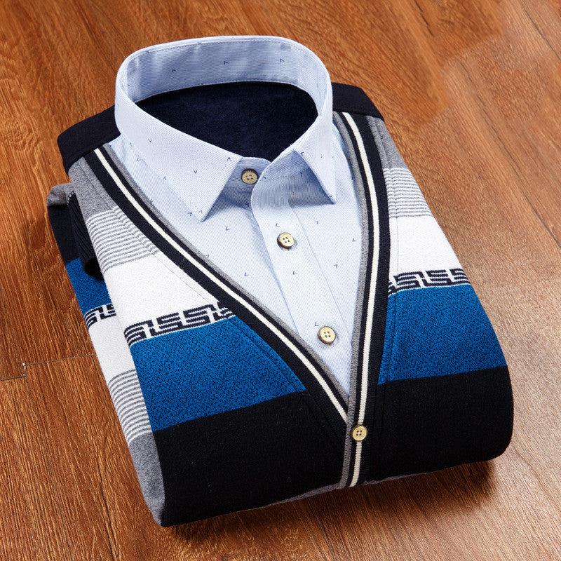 Men's thickened fake two knitwear - melvincucci