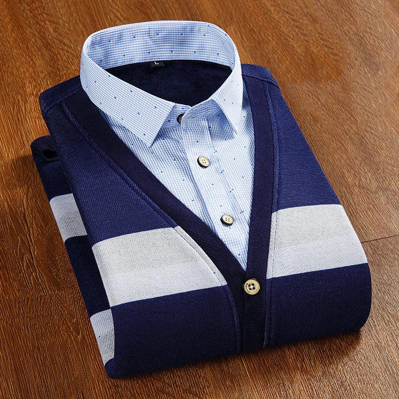 Men's thickened fake two knitwear - melvincucci