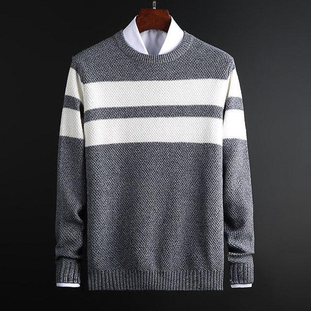 Men's Versatile Knitwear Striped Sweater - melvincucci