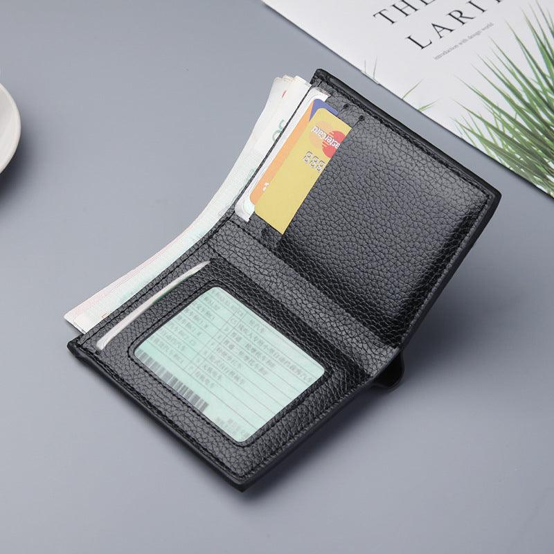 Men's Wallet Short Men Wallet Men's Vertical Thin Section Can Hold Driver's License Dollar Folder Mini Wallet - melvincucci