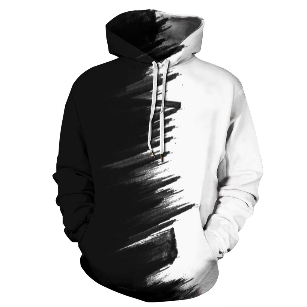 Men Sports Large Size Print Pullover Sweatshirt Loose - melvincucci