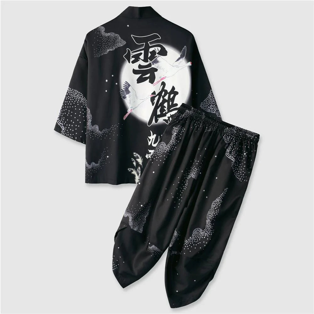 Men Two-piece Outfits Men Graphic Kimono & Pants Without Tee - melvincucci