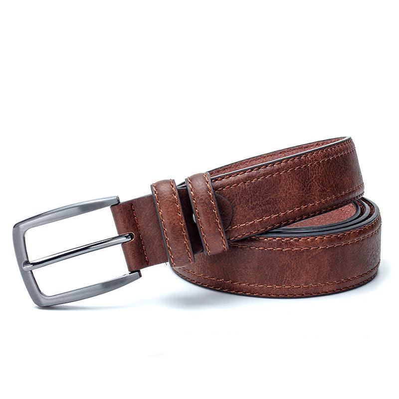 Men Vintage Belts For Jeans Luxury Split Leather Belt Men Famous Belt For Man Designer Belts With Vintage Style - melvincucci