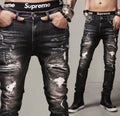 Men Vintage Distressed Denim Jeans Trousers Pants - melvincucci