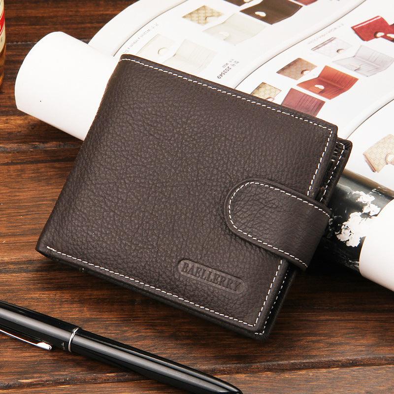 Men Wallet Short Retro Buckle Multifunctional - melvincucci